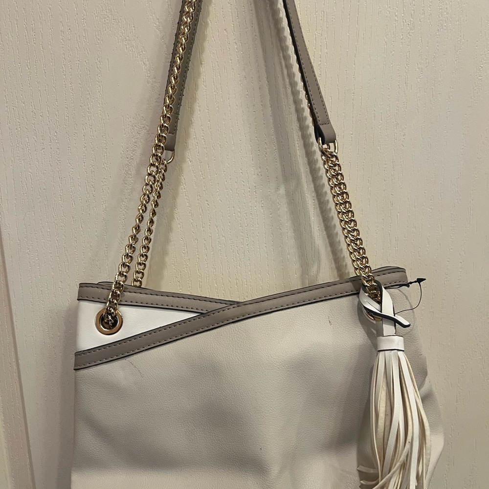 Elegant White and Gray Women's Bag